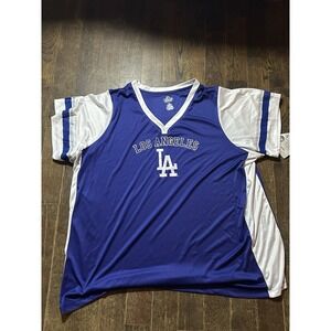 Los Angeles Dodgers MLB Majestic Fan Fashion Blue‎ Jersey Top Women's 4X NWT
